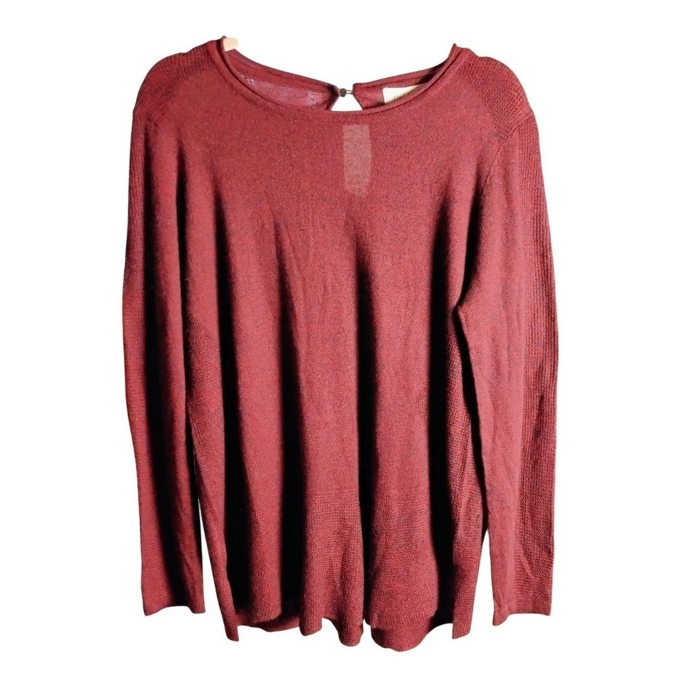 NWT Charlie Paige Burgundy Knit Sweater Women's S/M Long Sleeve Soft Pullover